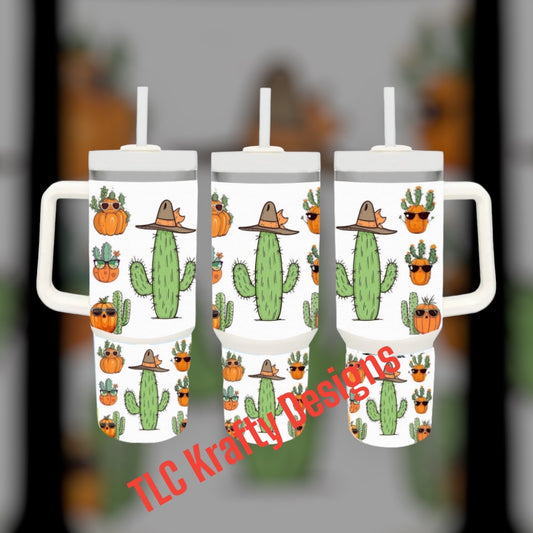 Halloween Cactus 40oz Glow in the Dark Tumbler