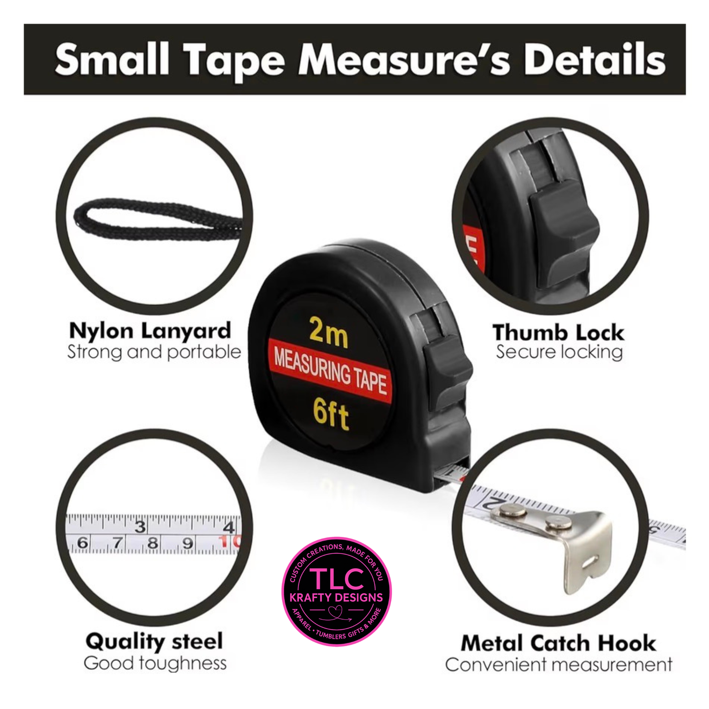 Custom Branded Mini Tape Measures : Promotional Tool - Personalized Business Swag