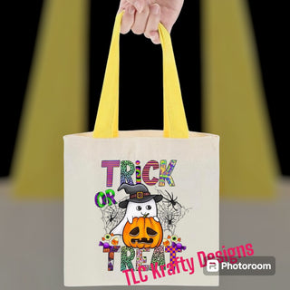 Trick or Treat Pattern Ghost Trick or Treat Bag