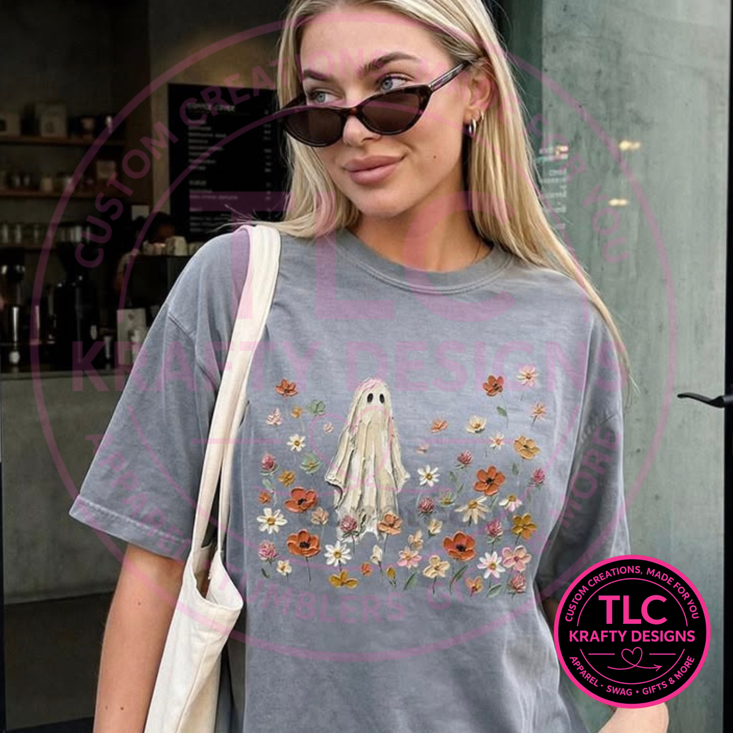 Floral Ghost Halloween T-Shirt or Sweatshirt – Cute Boho Spooky Season Graphic Tee