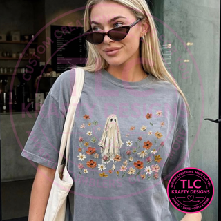 Floral Ghost Halloween T-Shirt or Sweatshirt – Cute Boho Spooky Season Graphic Tee