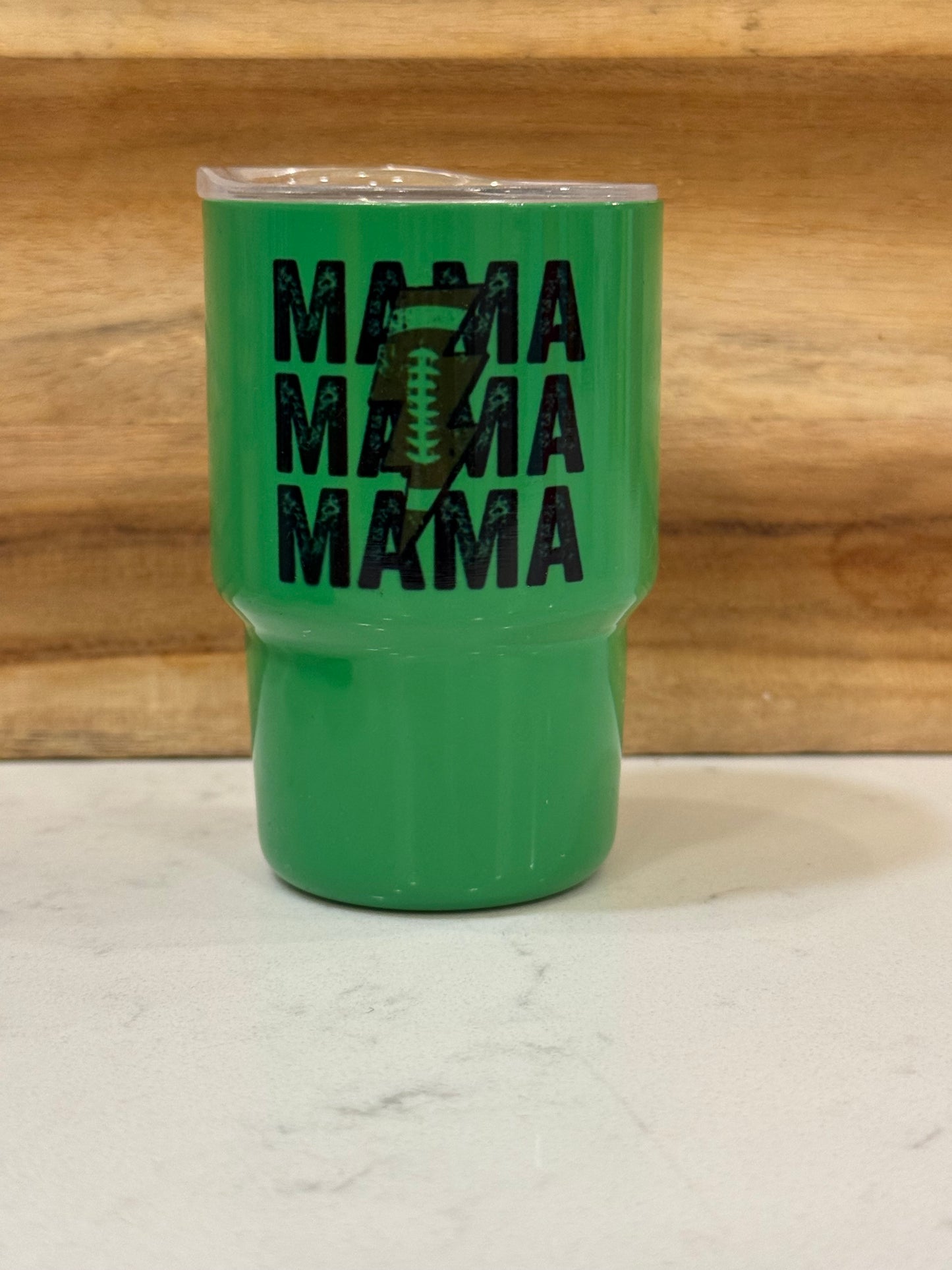 Mama lightning bolt football 3 ounce mini shot glass