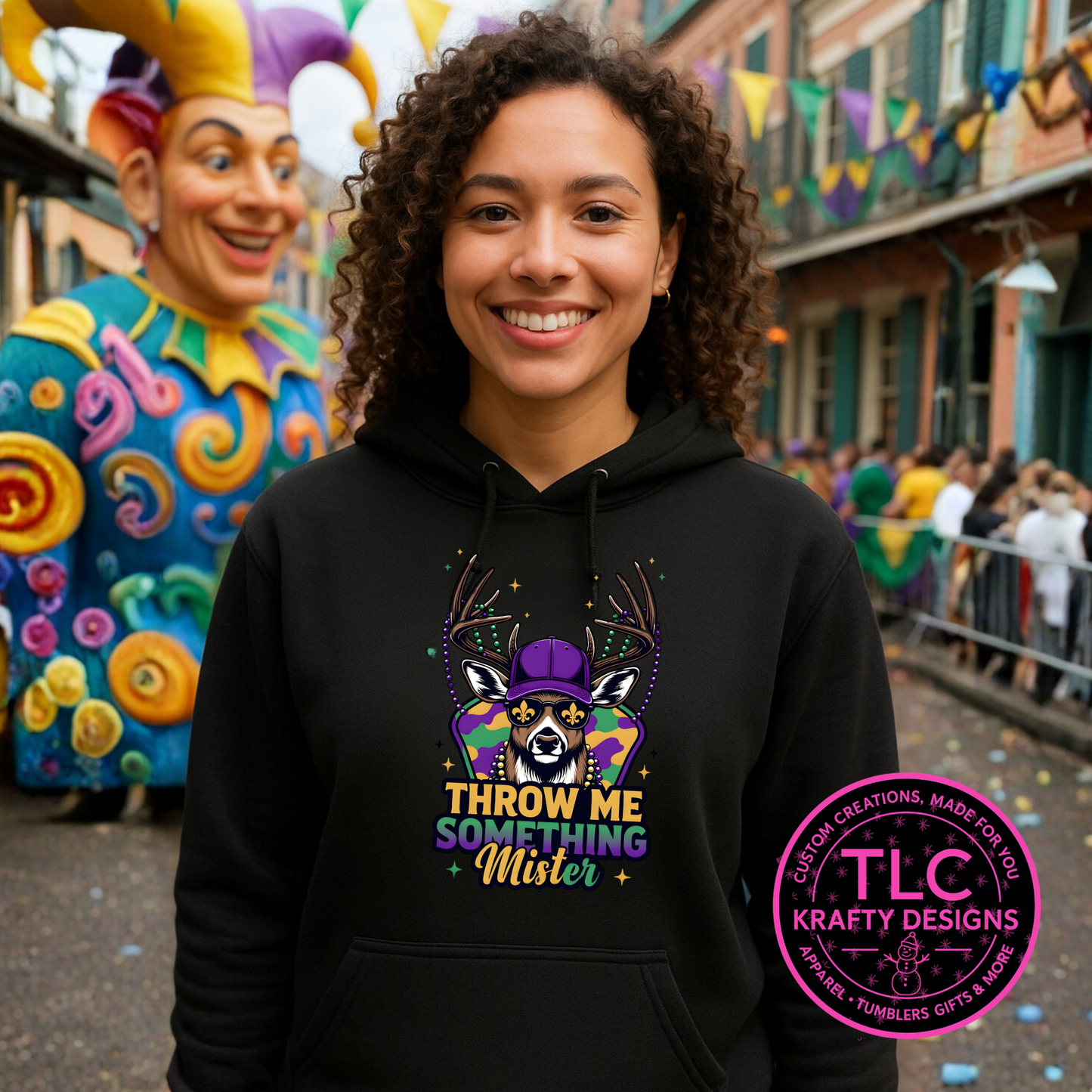 Throw Me Something, Mister Hoodie – Mardi Gras Graphic Sweatshirt