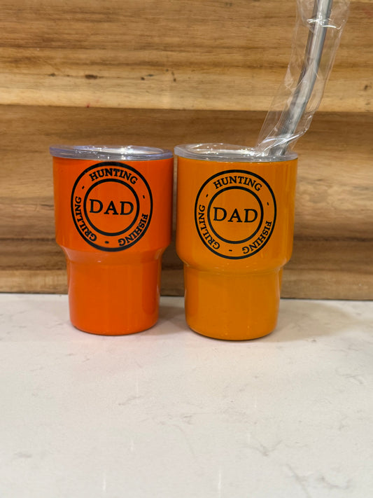 Hunting fishing grilling, dad 3oz mini shot glass