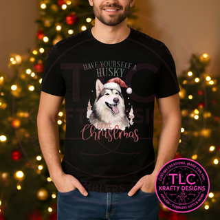 Have Yourself a Husky Christmas – Festive Holiday Dog Lover Long T-Shirt & Long Sleeve CK