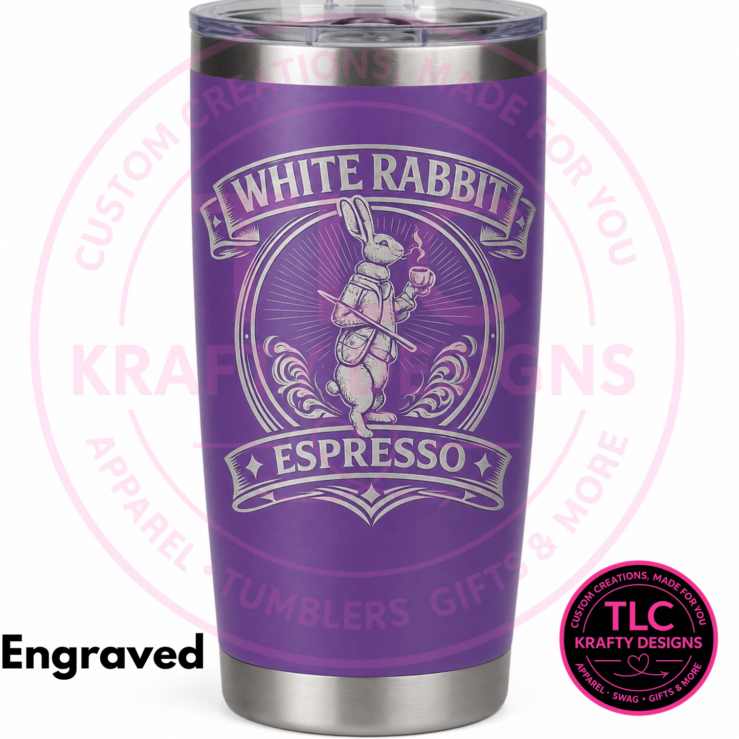 White Rabbit Espresso Logo 20oz Tumbler - White Rabbit Espresso Business Swag