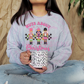 🎄Nuts About Christmas Pink Design - Festive Nutcracker Long Graphic Apparel CK