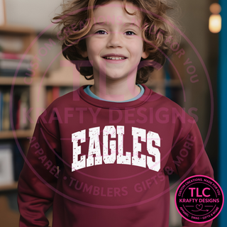 Eagles Distressed Design Apparel - Eagles Spirit Wear