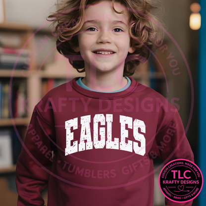 Eagles Distressed Design Apparel - Eagles Spirit Wear