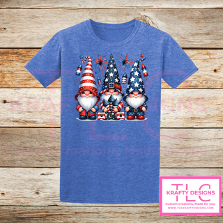 USA Banner Gnome Trio Design – Patriotic Summer Apparel