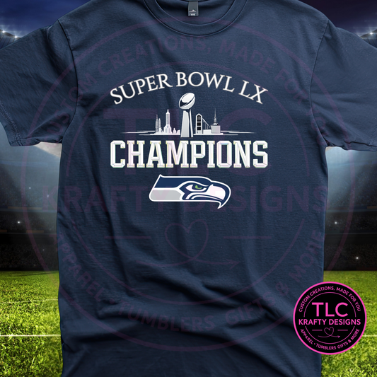 Football Champions Celebration Graphic Apparel – T-Shirt or Sweatshirt