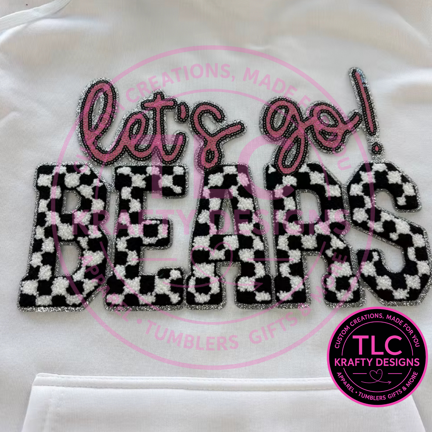 PREORDER XL Let's Go Bears Chenille Patch – Sporty Iron-On / Sew-On Applique CK