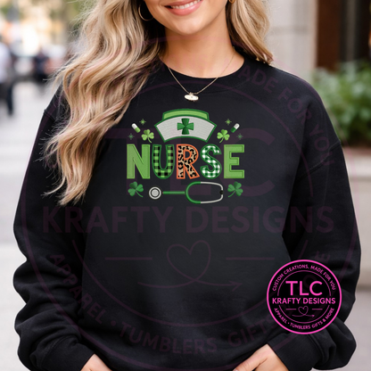 St. Patrick's Day Nurse Shirt or Sweatshirt - St. Patrick's Day Apparel CK