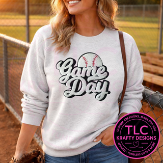 Game Day Chenille Patch Sweatshirt, Baseball Game Day Sweatshirt, Sports Mom Sweatshirt