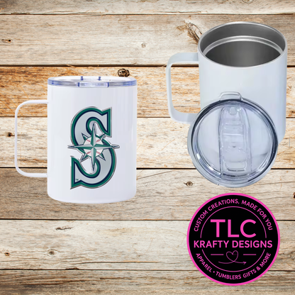 Seattle Baseball "S" Mug - 12oz Travel Mug With Lid CK