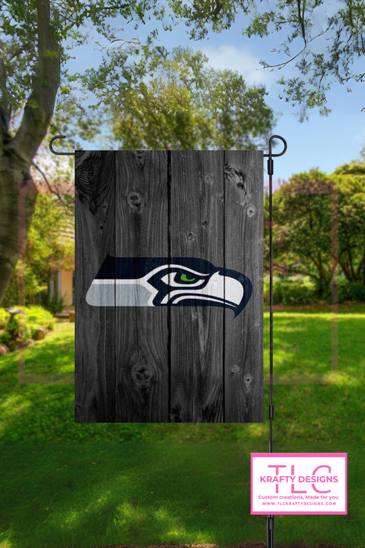 Pacific Northwest Football Field Garden Flag – Blue & Green Game Day Decor