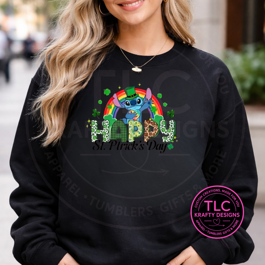 Blue Monster Happy St. Patrick's Day Shirt or Sweatshirt - St. Patrick's Day Apparel CK