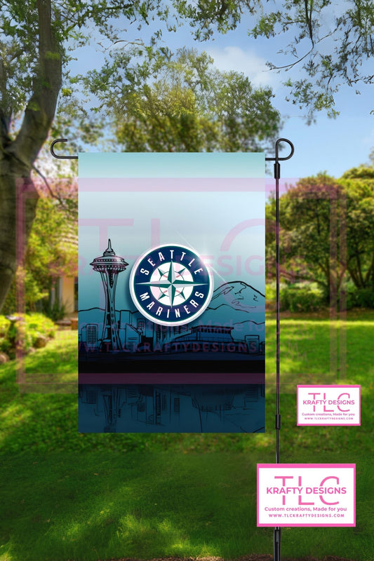 Seattle Baseball Garden Flag – Seattle Skyline Design