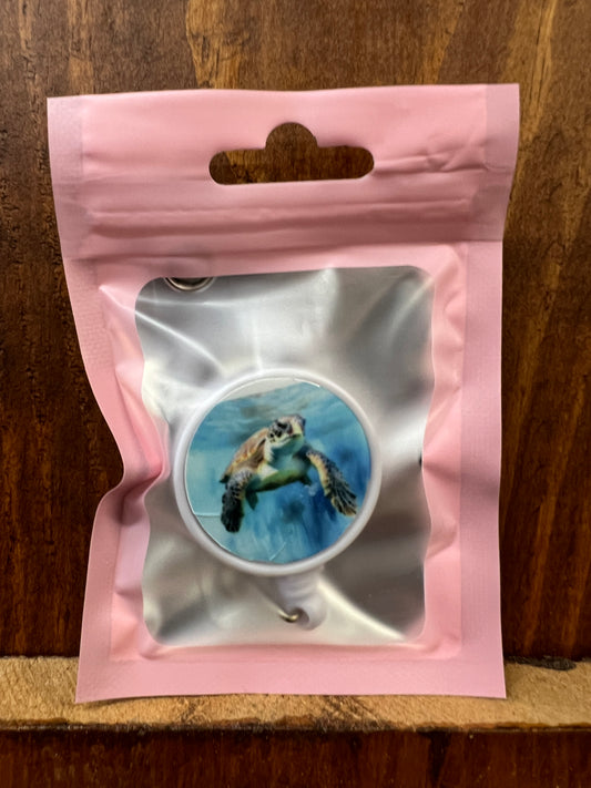 Swimming Turtle Sublimation Retractable Badge Holder Clip