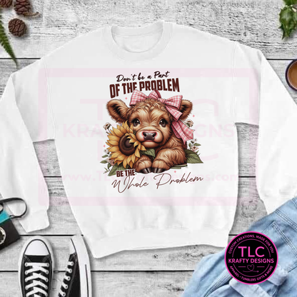 Sunflower Butterfly Highland Cow Graphic – T-Shirt or Sweatshirt