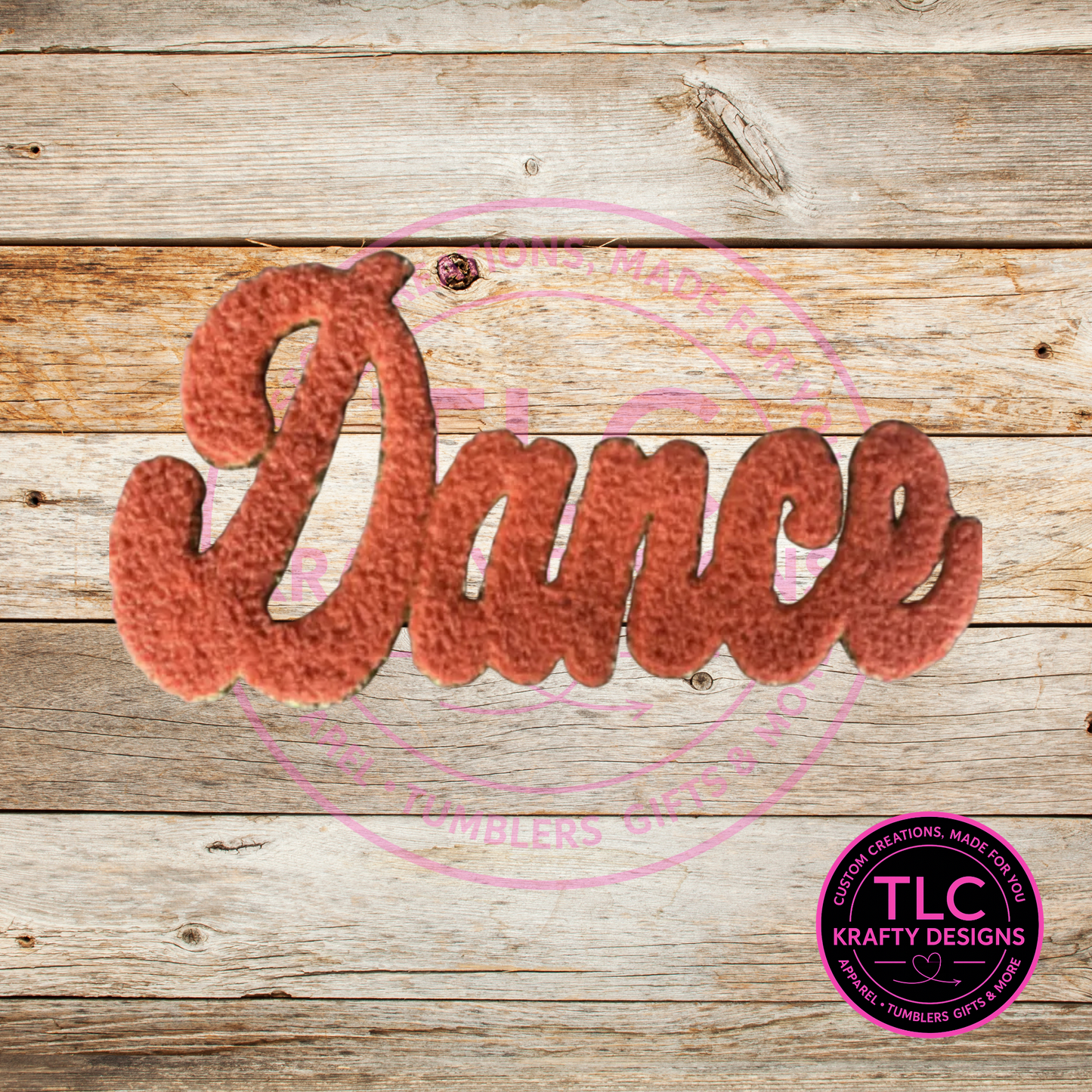 XL Dance Chenille Patch Orange  – Spirit Wear Iron-On / Sew-On Appliqué CK