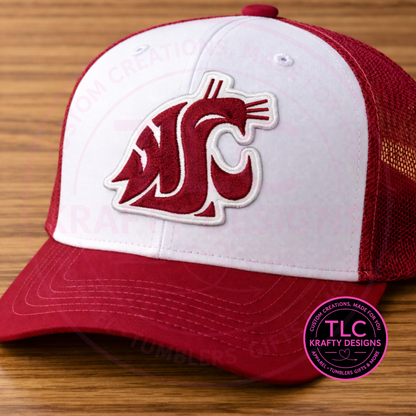 Washington Maroon & White Chenille Cougar Head Patch – Standard Size