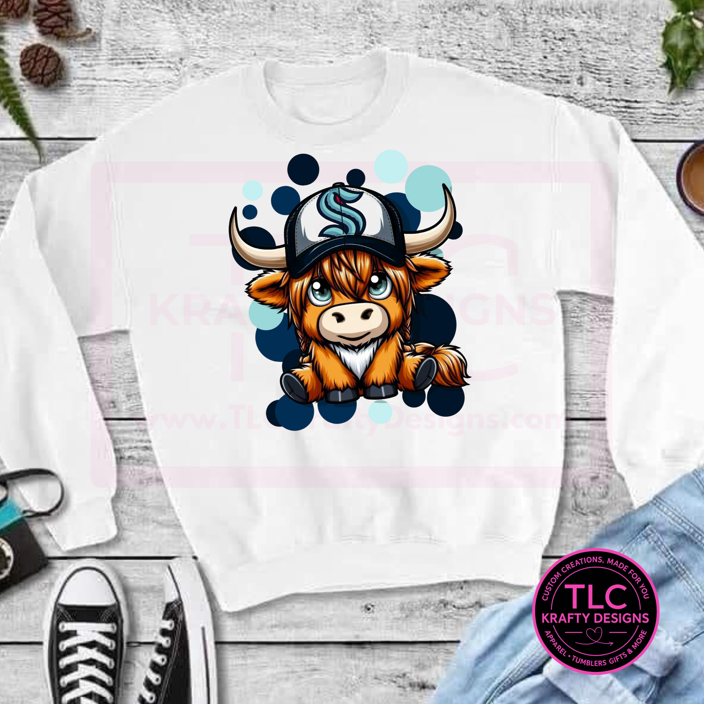 Baseball Spirit Cow Graphic – T-Shirt or Sweatshirt