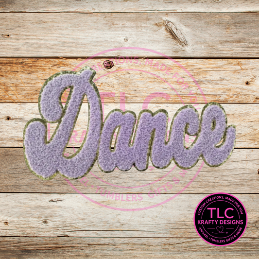XL Dance Chenille Patch Purple – Spirit Wear Iron-On / Sew-On Appliqué CK