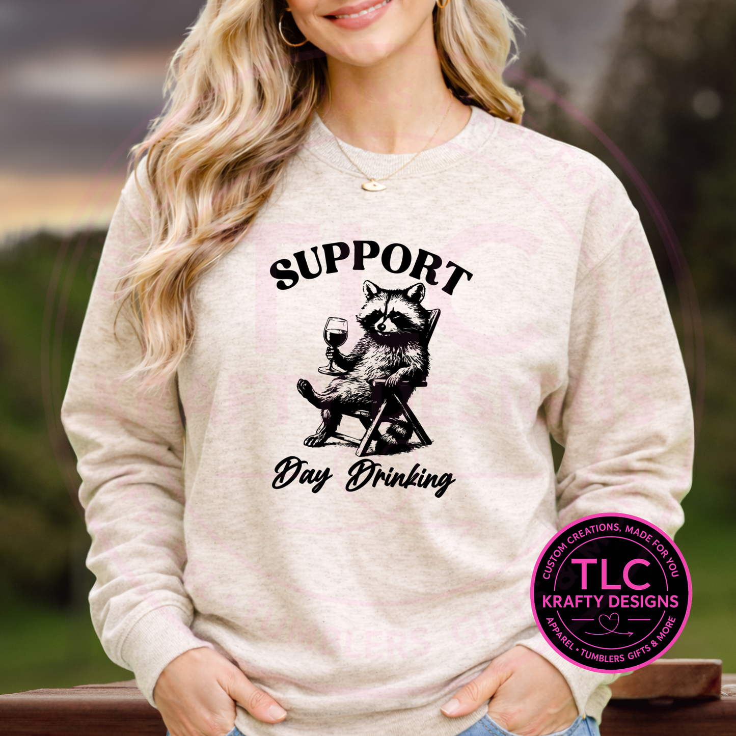 Support Day Drinking Raccoon T-Shirt or Sweatshirt