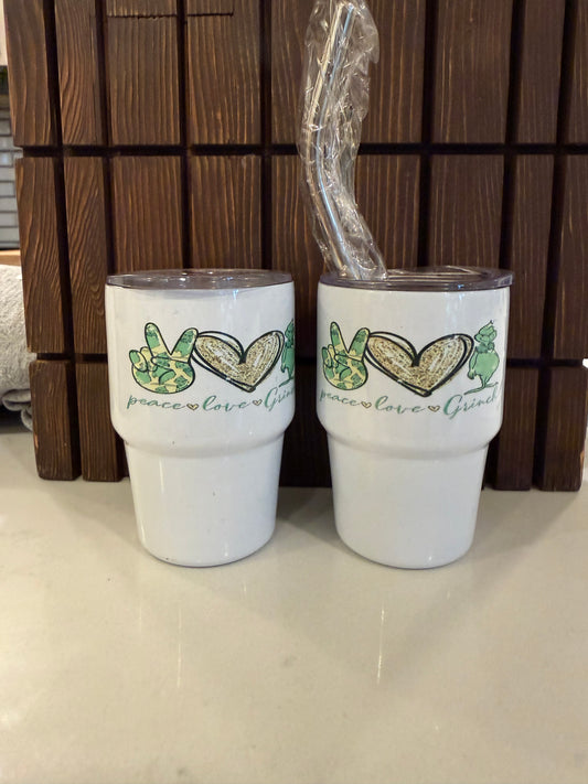 Peace love Grinch 3oz mini shot glass