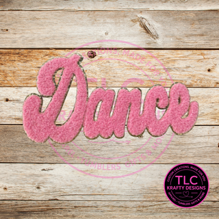 XL Dance Chenille Patch Pink  – Spirit Wear Iron-On / Sew-On Appliqué CK