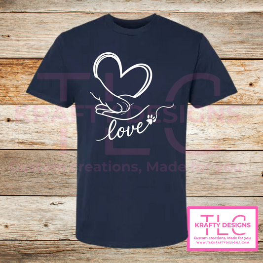 Love Paw Print T-Shirt – Unisex Pet Lover Tee