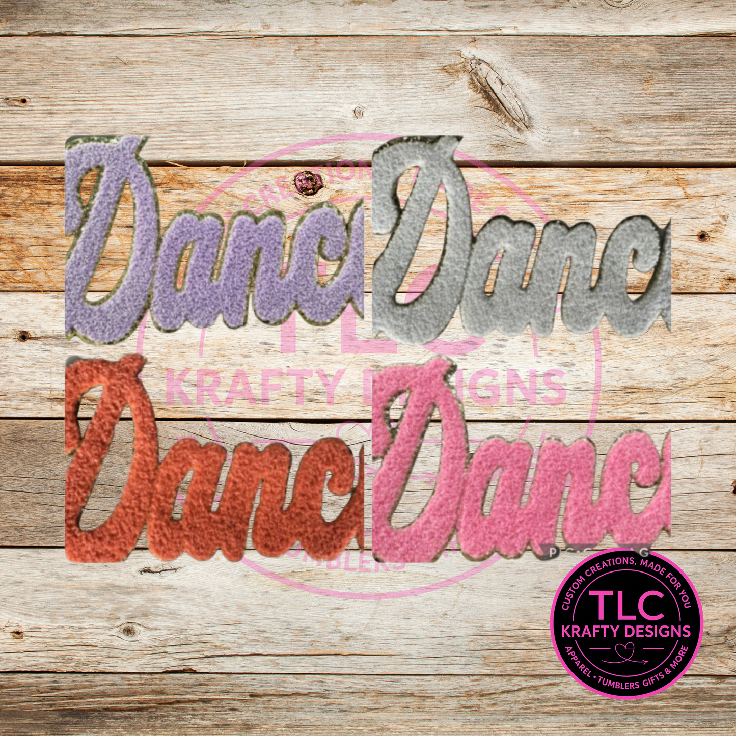 XL Dance Chenille Patch Orange  – Spirit Wear Iron-On / Sew-On Appliqué CK