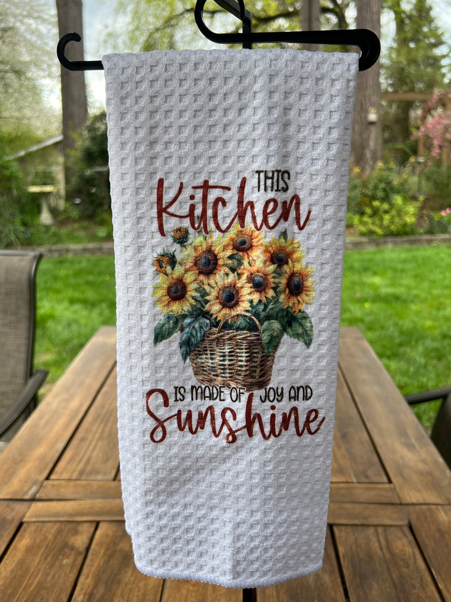 This Kitchen is made of joy and Sunshine Sunflower Soft Kitchen towel