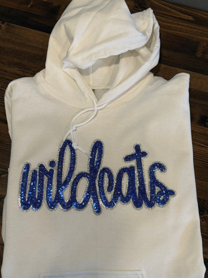 Wildcats Sparkle XL Sequin Patch – Blue & Silver Spirit Patch