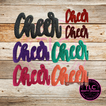 XL Cheer Chenille Patch Teal – Spirit Wear Iron-On / Sew-On Appliqué CK