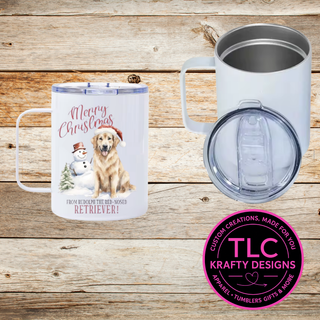 Merry Christmas Retriever Mug - 12oz Travel Mug With Lid CK