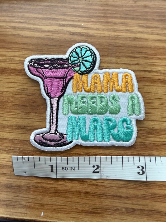 Mama Needs a Marg Embroidered Hat Patch