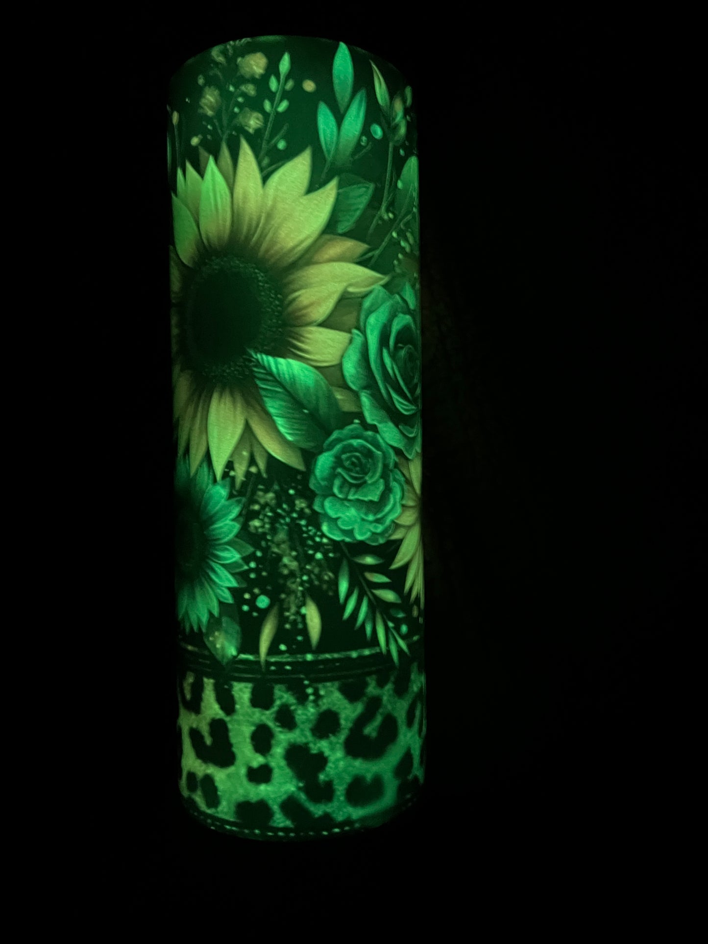 Beautiful Flowery with bright leopard print Sublimation Tumbler