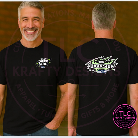 The Dark Side Football Defense Front & Back T-Shirt or Sweatshirt