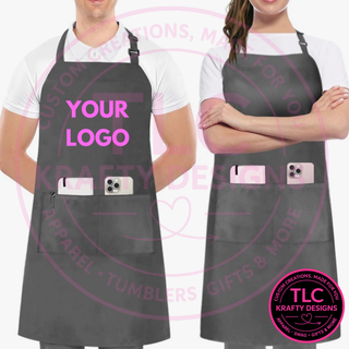 Custom Aprons with Personalized Designs | Adjustable Bib Apron with Pockets