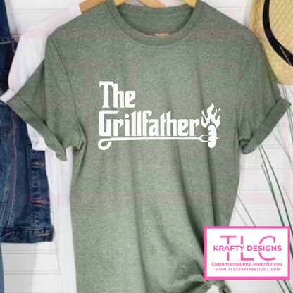 The Grillfather T-Shirt – Funny BBQ Dad Shirt | Custom Father’s Day Gift