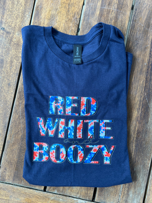Red White Boozy soft style shirt!