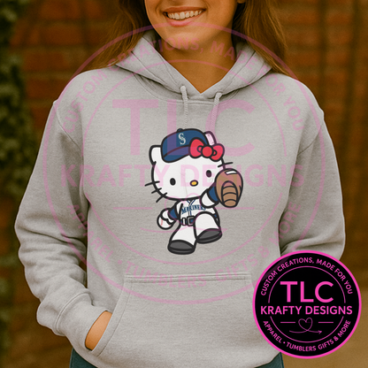 Kitty Seattle Baseball Hoodie / Crewneck – Cute Baseball Fan Apparel!