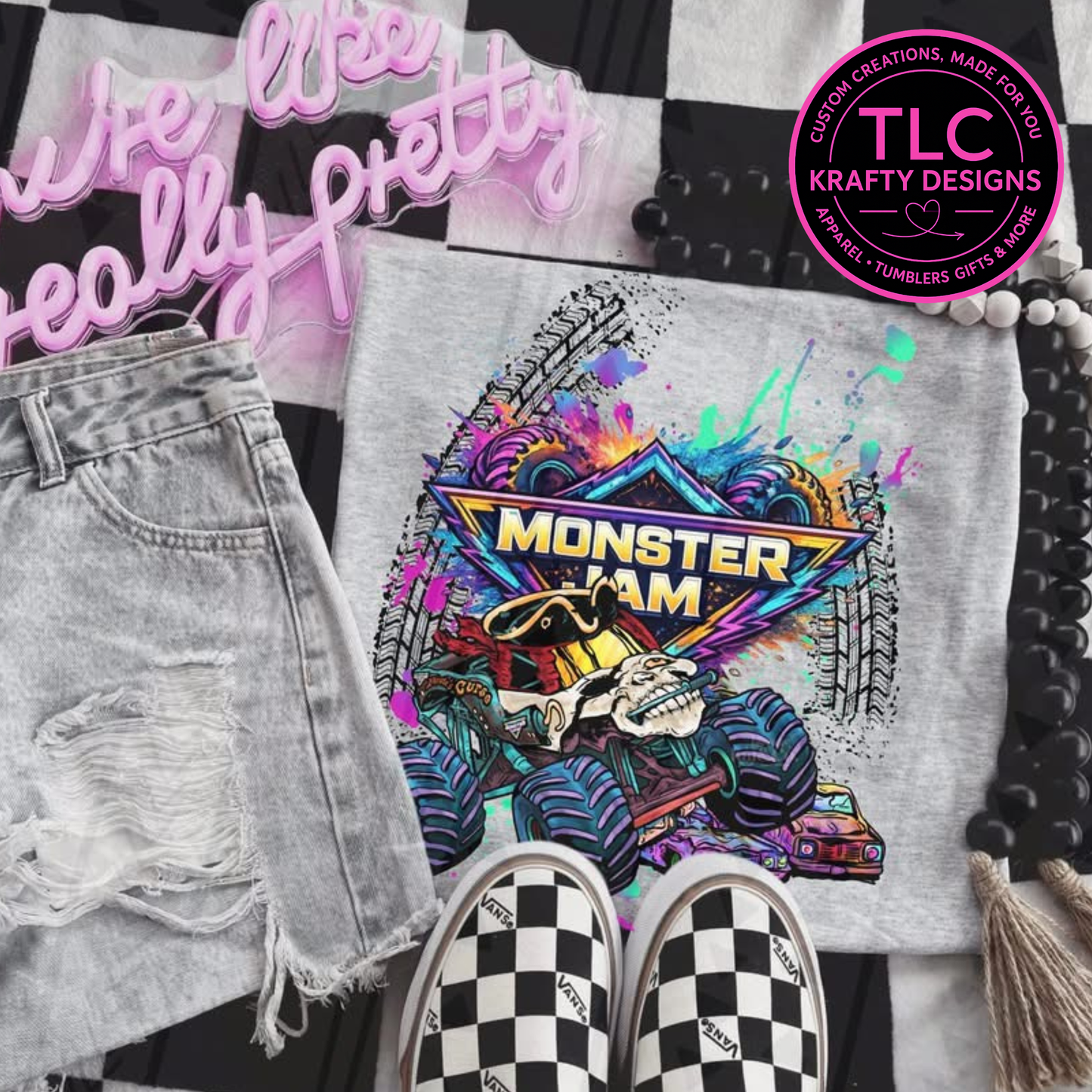 Pirate Monster Truck Apparel - Monster Truck Vibes