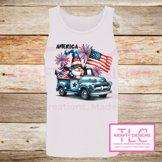 America Gnome Truck Design – Patriotic Summer Apparel