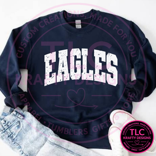 Eagles Distressed Design Apparel - Eagles Spirit Wear