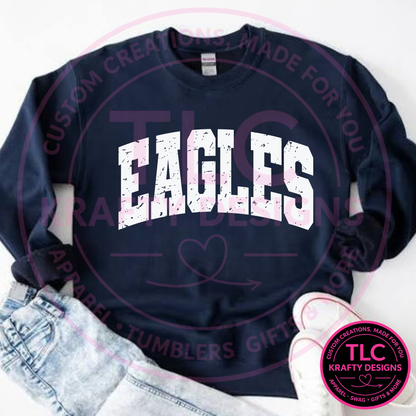 Eagles Distressed Design Apparel - Eagles Spirit Wear