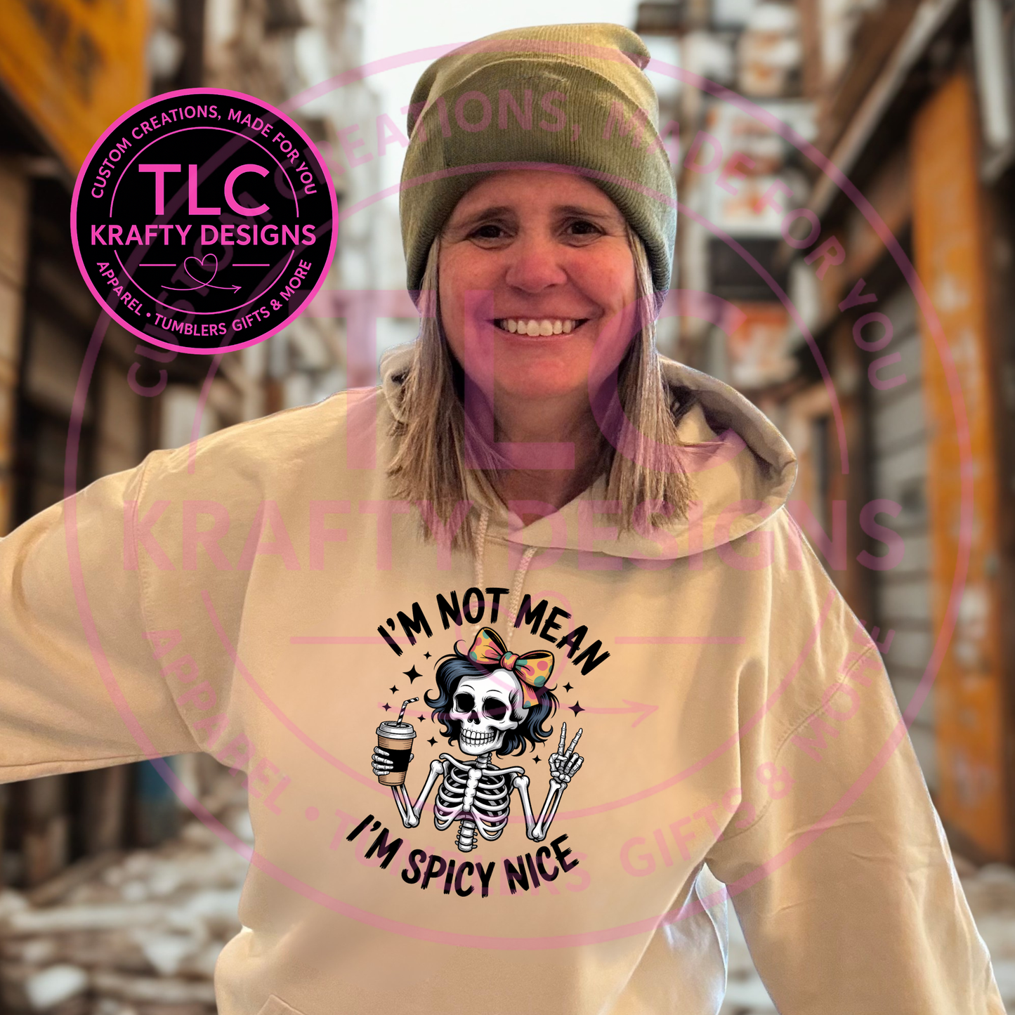 I'm Not Mean I'm Spicy Nice Skeleton Shirt or Sweatshirt - Humor and Sarcasm Vibes Apparel CK