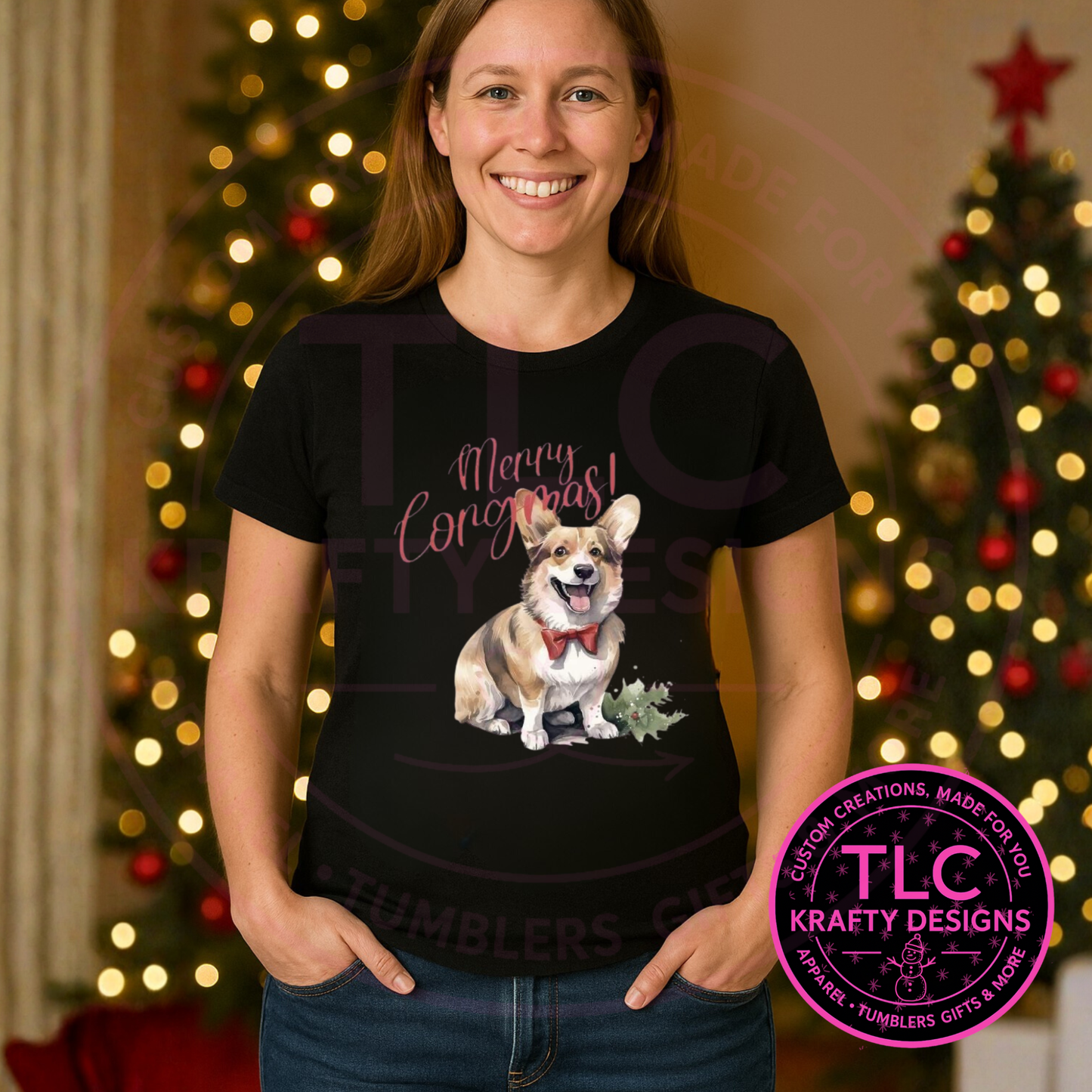 Merry Corgmas Christmas T-Shirt – Festive Holiday Dog Lover Long or Short Sleeve Tee CK